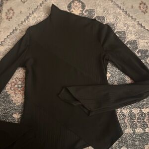 Black asymmetrical Long Sleeve Top